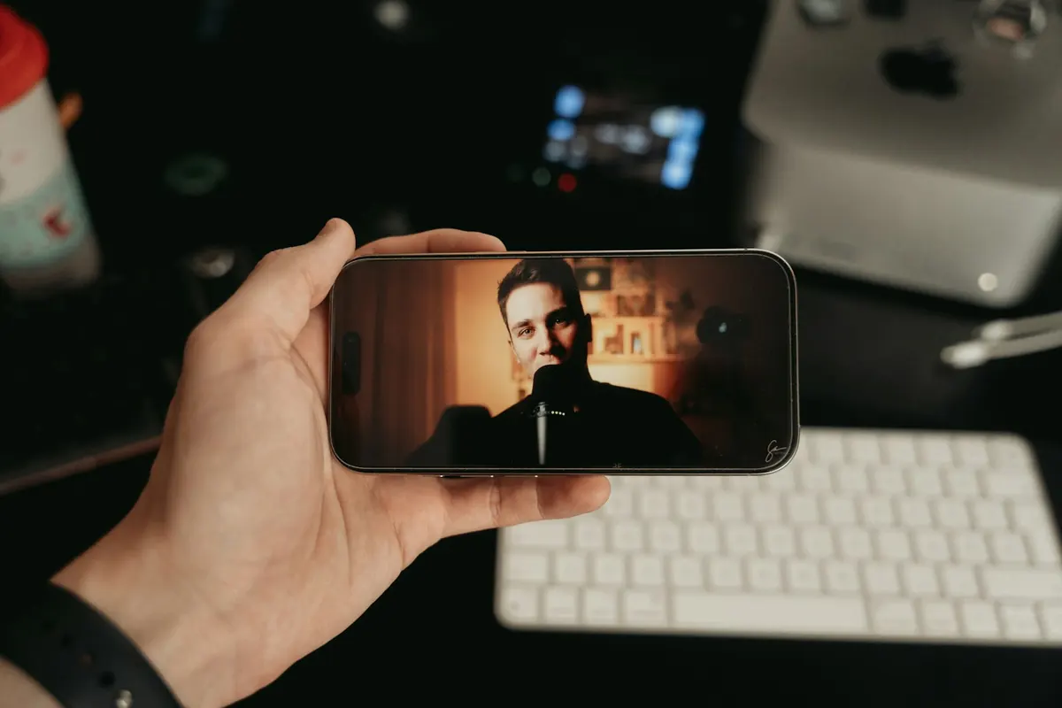 Someone watching a piece of content on a phone